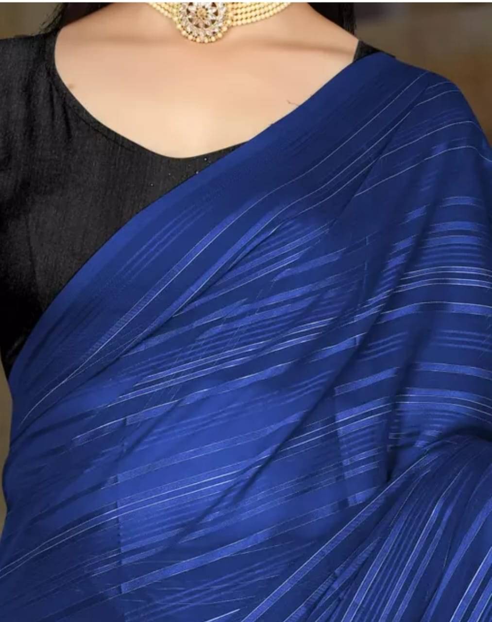 JIRA Art Silk Dyed Saree With Unstitched Blouse Piece ( Blue ) JIRA Art Silk Dyed Saree With Unstitched Blouse Piece ( Blue )