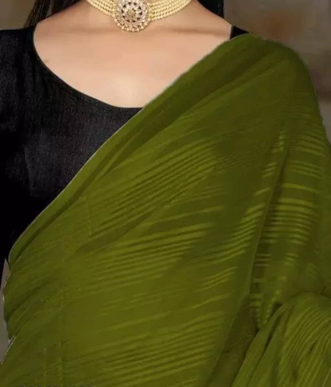     			JIRA Art Silk Dyed Saree With Unstitched Blouse Piece ( Olive )