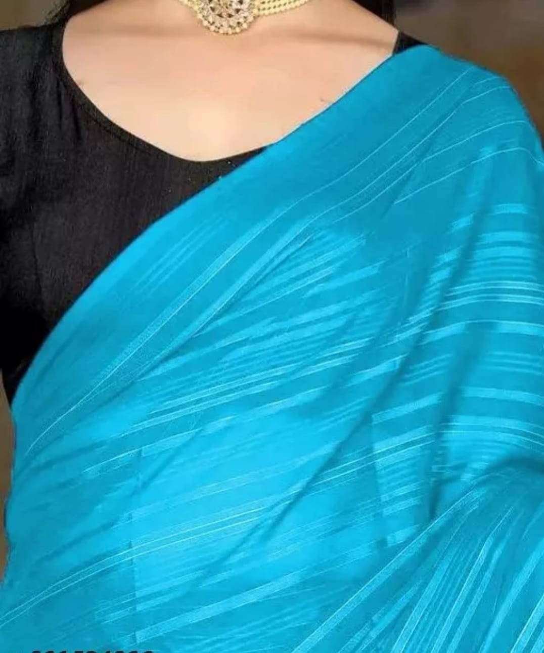JIRA Art Silk Dyed Saree With Unstitched Blouse Piece ( Teal )     			JIRA Art Silk Dyed Saree With Unstitched Blouse Piece ( Teal )