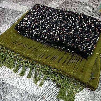    			JIRA Art Silk Dyed Saree With Unstitched Blouse Piece ( Olive )
