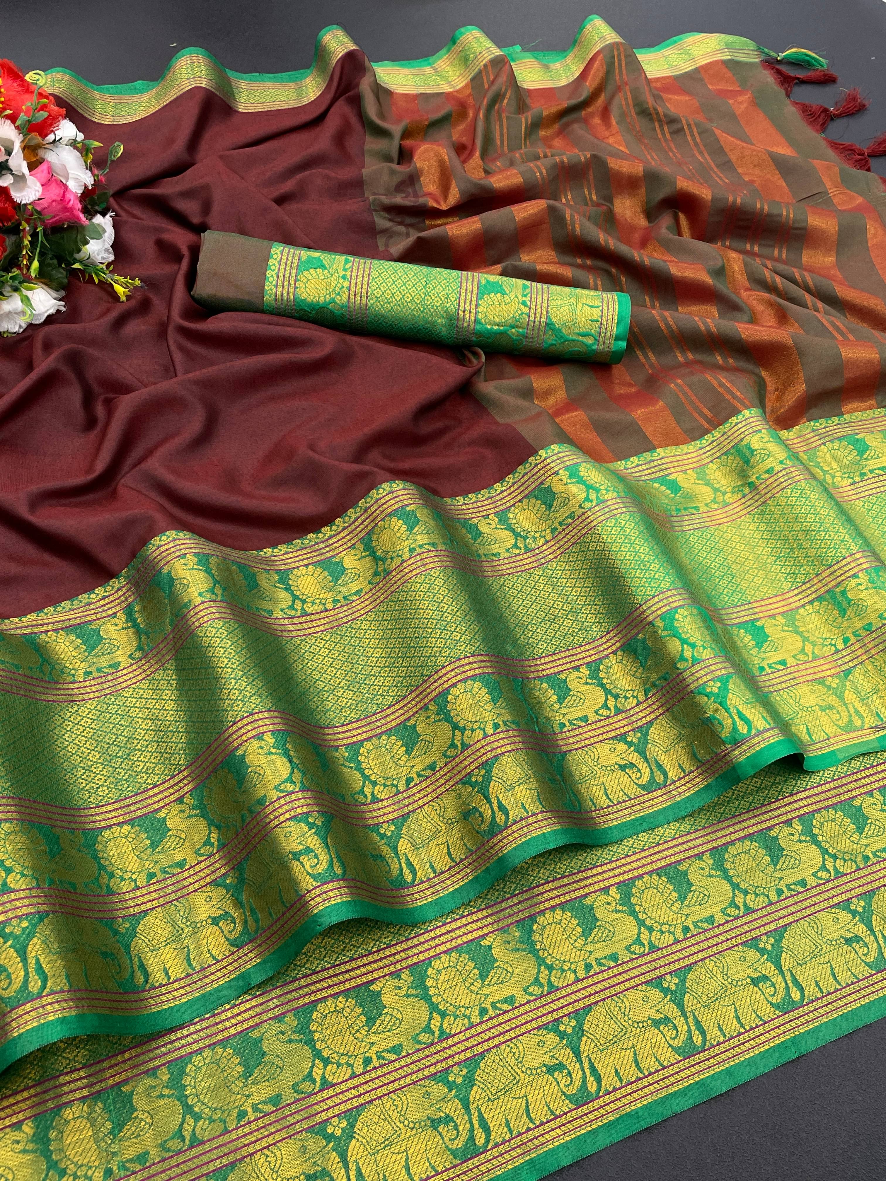     			JIRA Art Silk Self Design Saree With Unstitched Blouse Piece ( Maroon )
