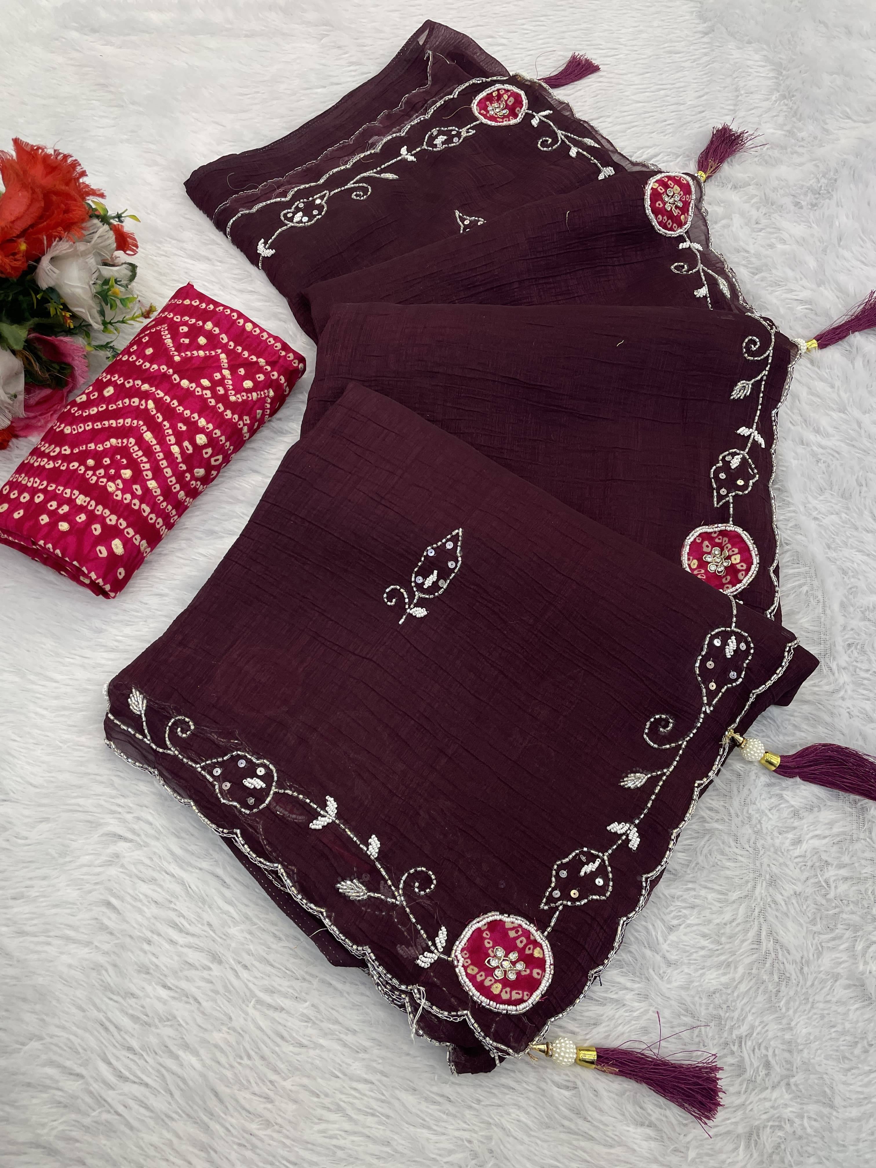 JIRA Chiffon Woven Saree With Unstitched Blouse Piece ( Purple ) JIRA Chiffon Woven Saree With Unstitched Blouse Piece ( Purple )
