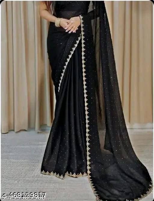     			JIRA Georgette Embellished Saree With Unstitched Blouse Piece ( Black )