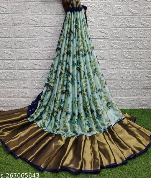     			JIRA Georgette Printed Saree With Unstitched Blouse Piece ( Navy Blue )