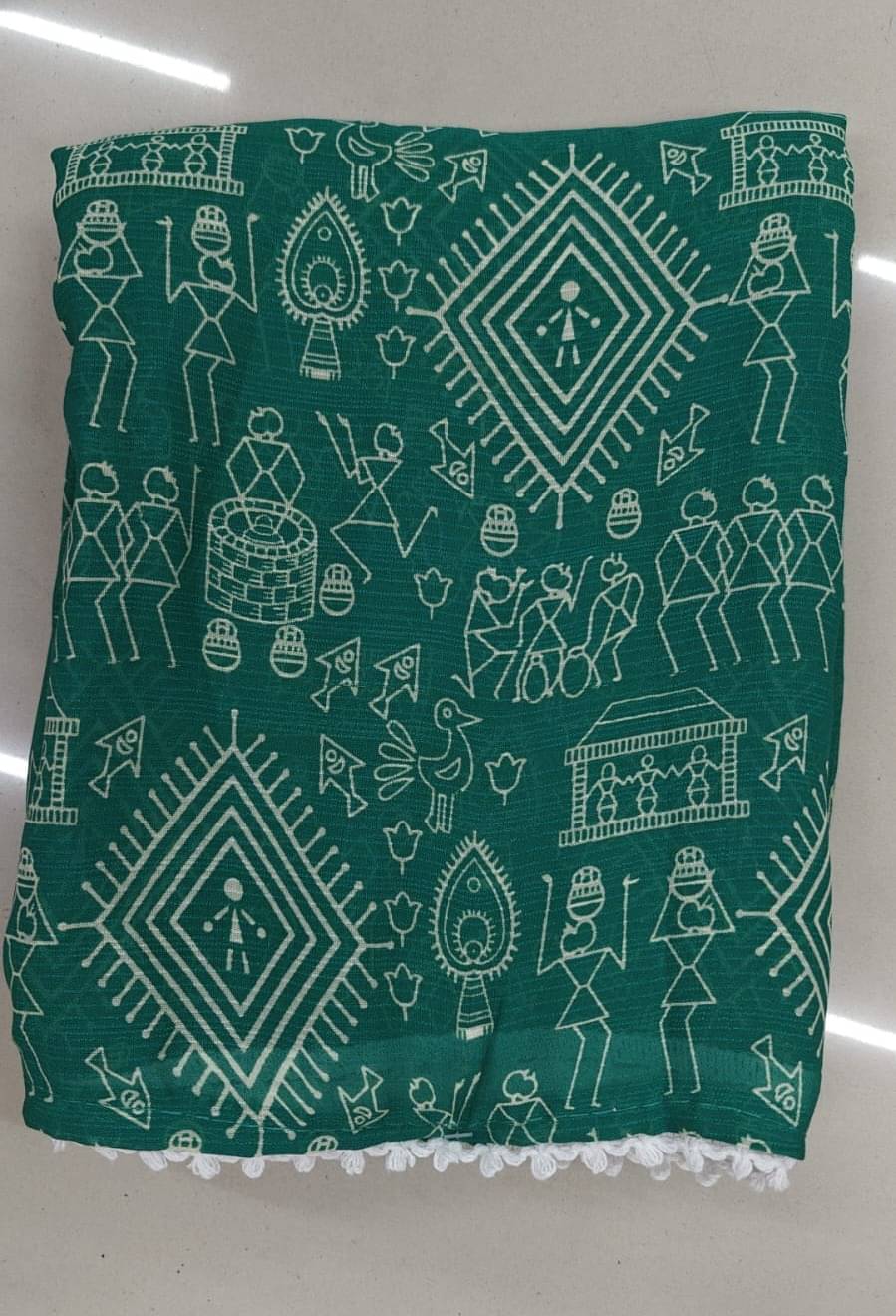     			JIRA Georgette Printed Saree With Unstitched Blouse Piece ( Green )