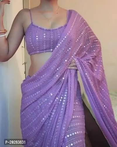     			JIRA Georgette Woven Saree With Unstitched Blouse Piece ( Lavender )