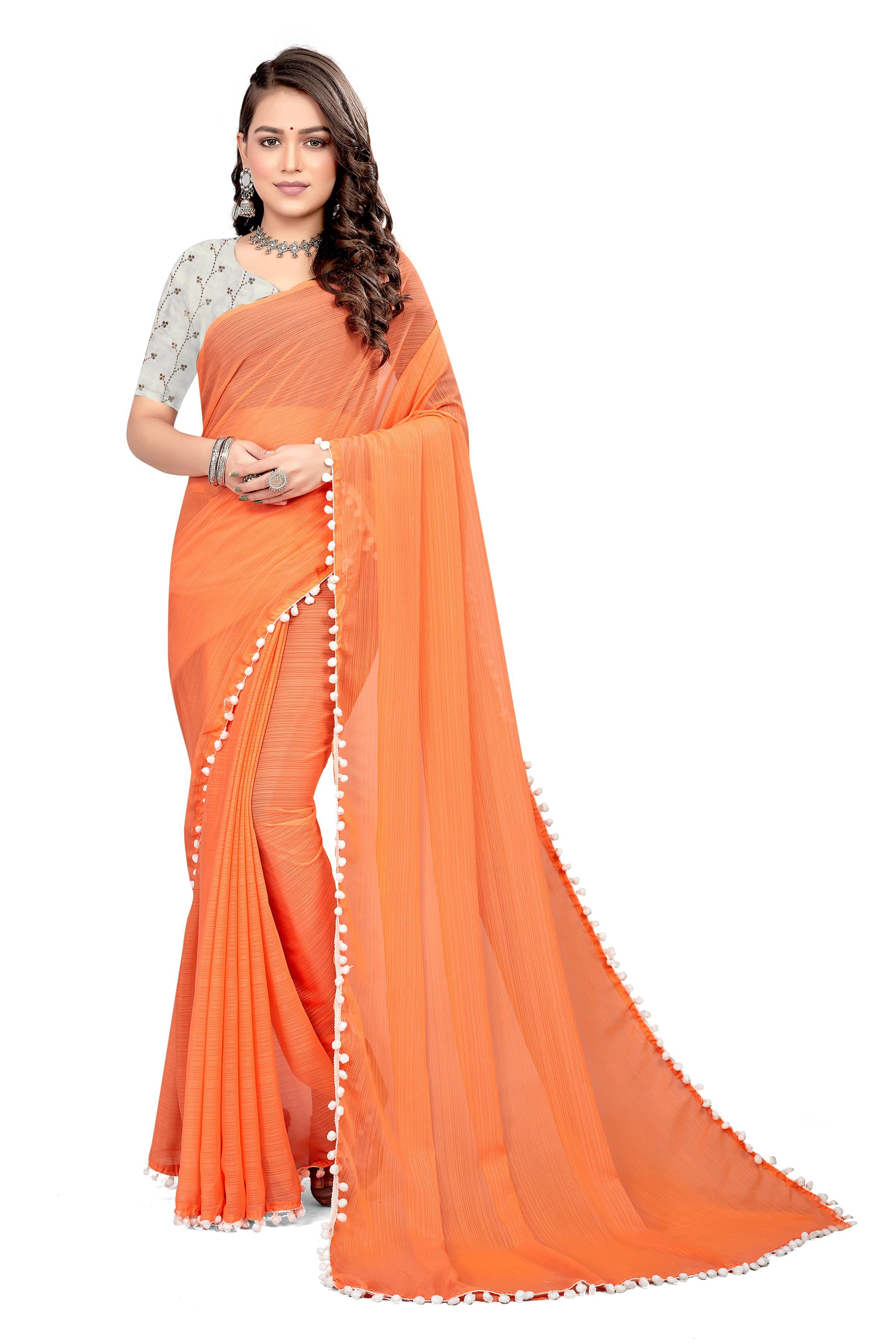     			JIRA Georgette Woven Saree With Unstitched Blouse Piece ( Peach )