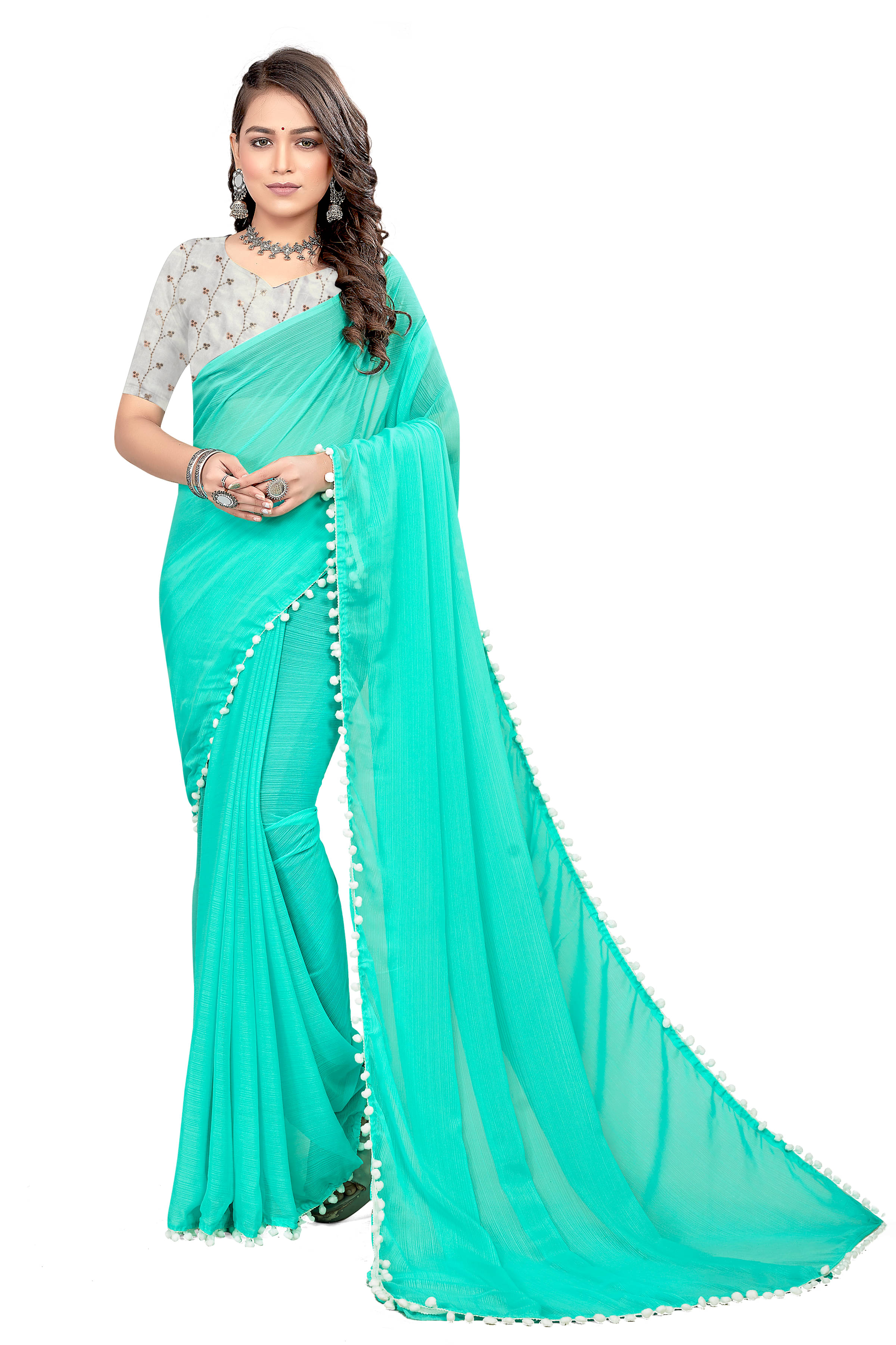 JIRA Georgette Woven Saree With Unstitched Blouse Piece ( Green ) JIRA Georgette Woven Saree With Unstitched Blouse Piece ( Green )