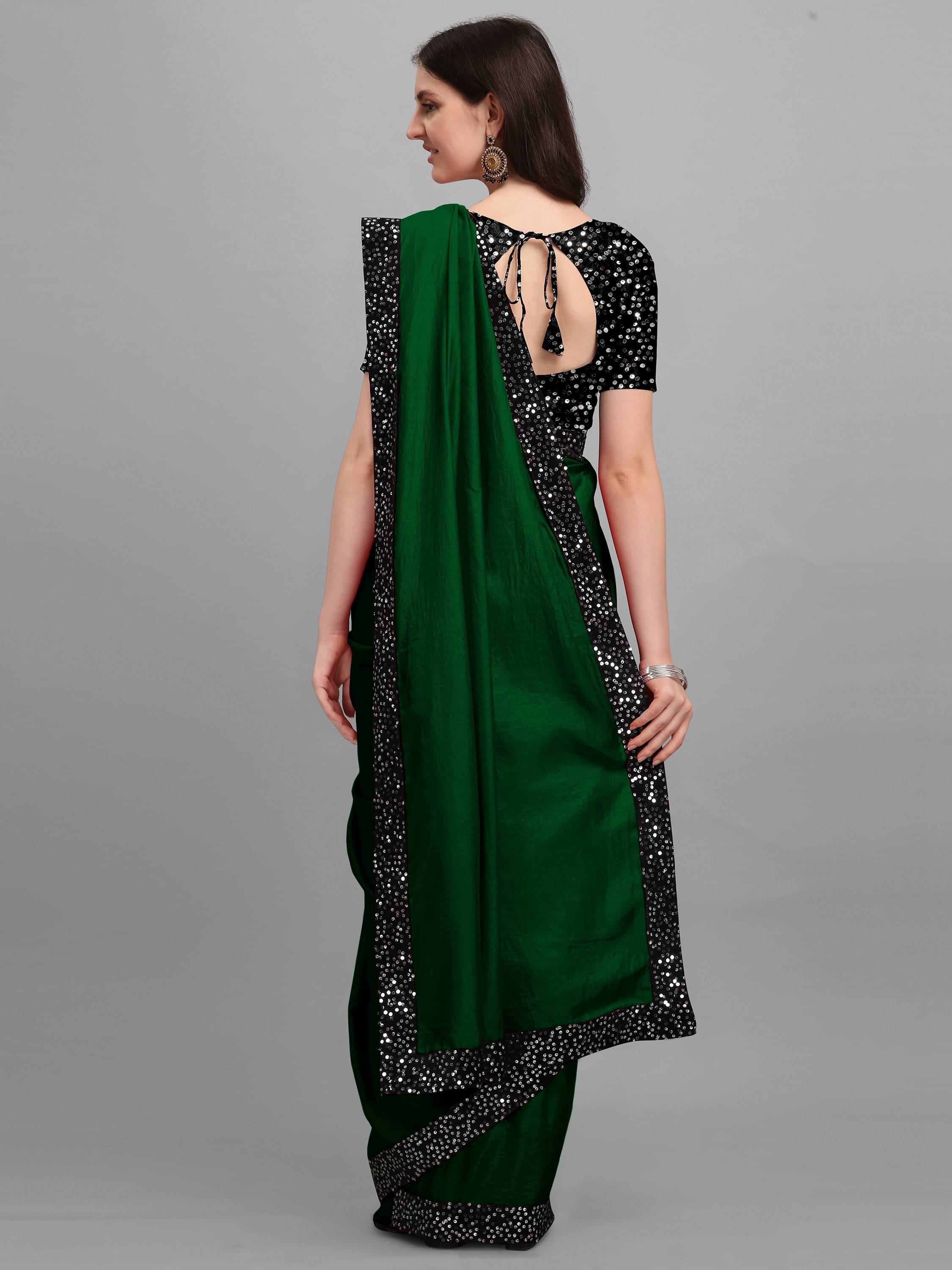 JIRA Lycra Dyed Saree With Unstitched Blouse Piece ( Green ) JIRA Lycra Dyed Saree With Unstitched Blouse Piece ( Green )