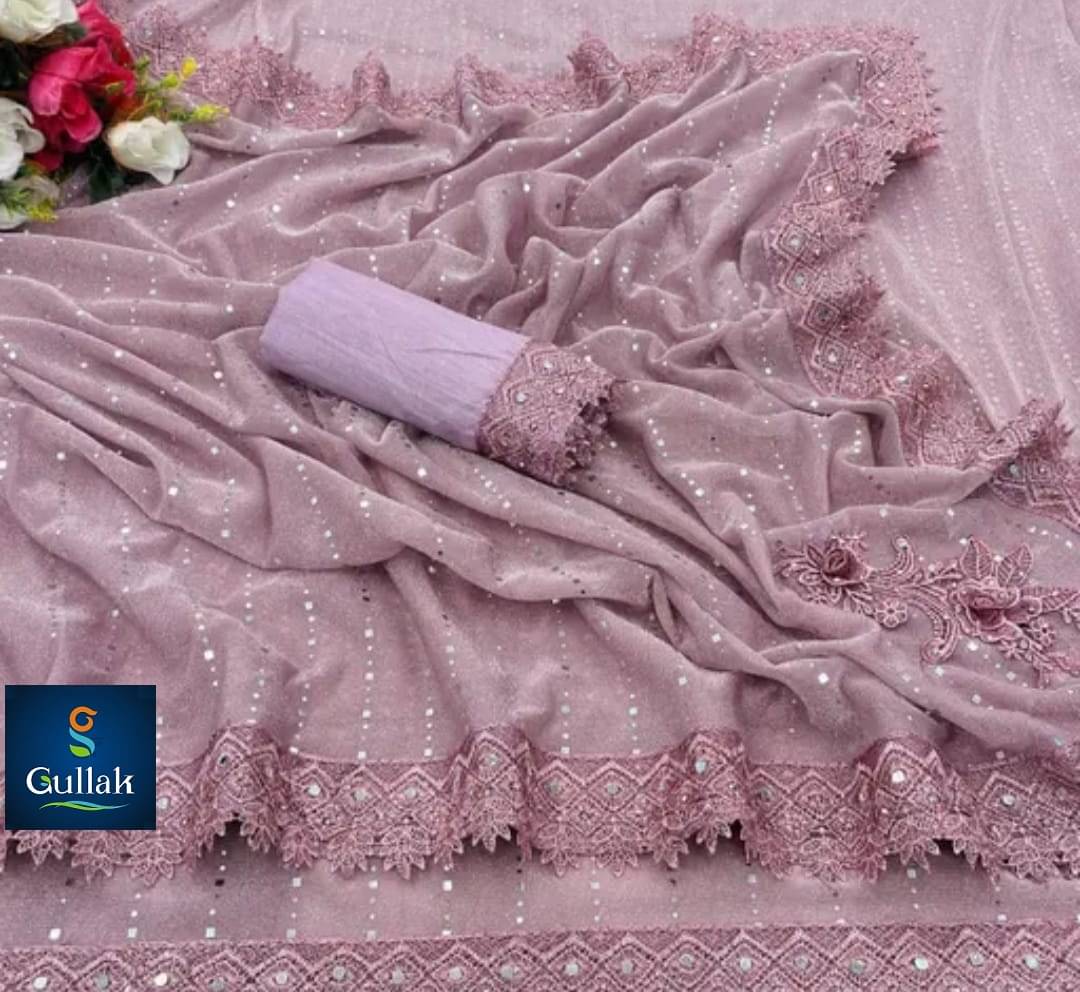 JIRA Lycra Embellished Saree With Unstitched Blouse Piece ( Pink ) JIRA Lycra Embellished Saree With Unstitched Blouse Piece ( Pink )