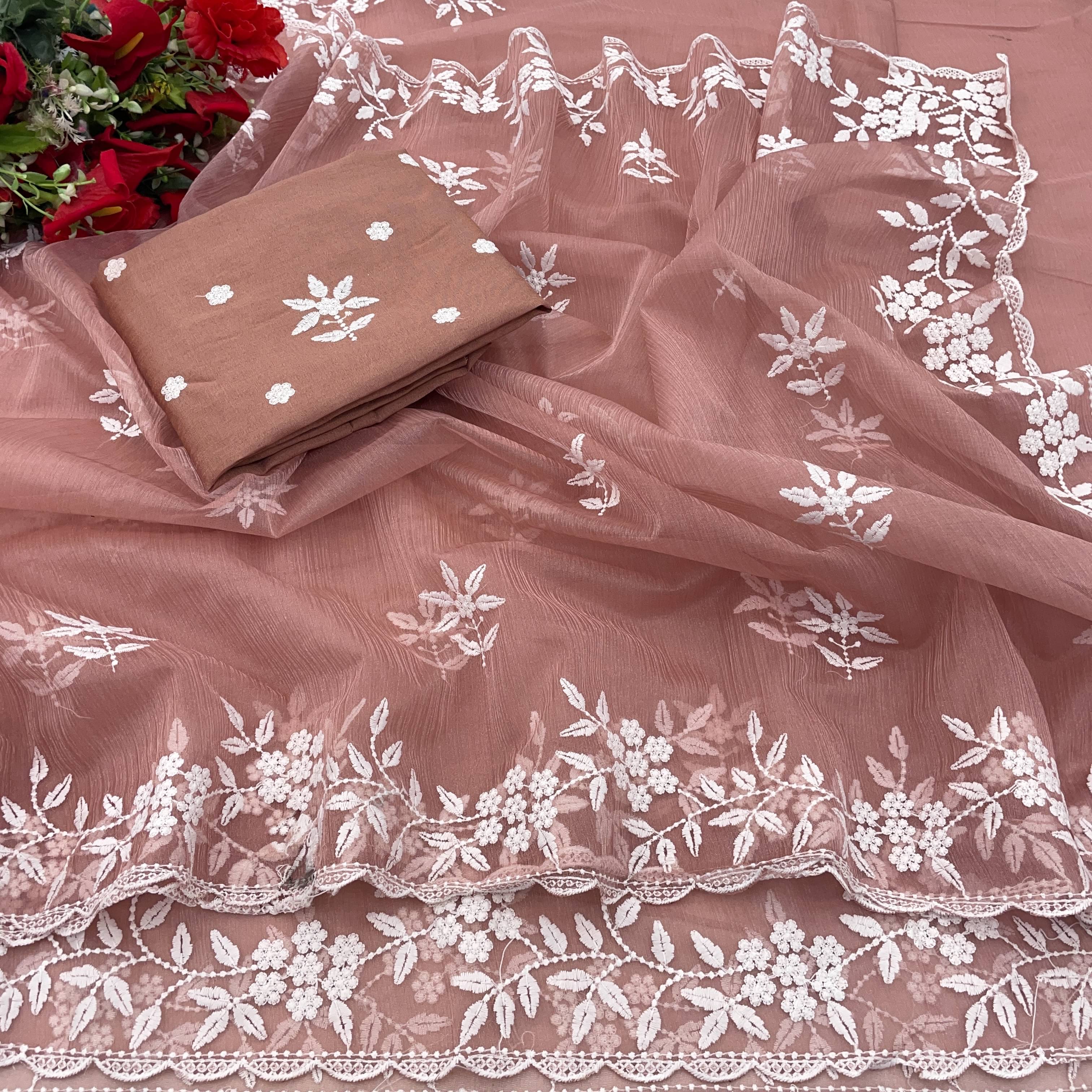 JIRA Lycra Printed Saree With Unstitched Blouse Piece ( Peach ) JIRA Lycra Printed Saree With Unstitched Blouse Piece ( Peach )