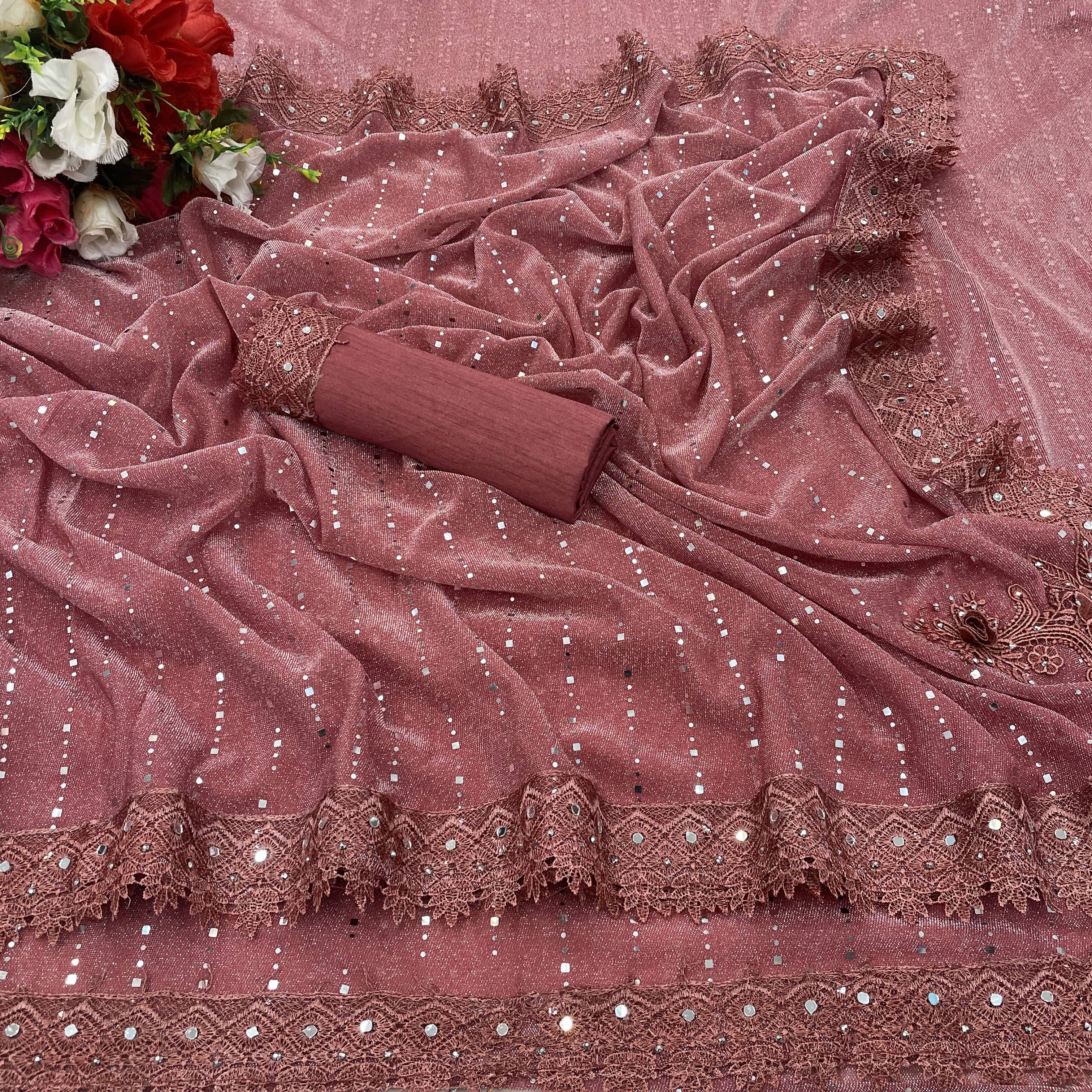 JIRA Lycra Printed Saree With Unstitched Blouse Piece ( Pink ) JIRA Lycra Printed Saree With Unstitched Blouse Piece ( Pink )