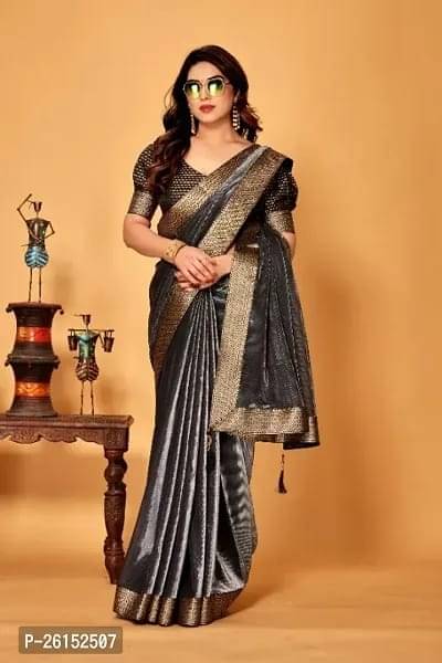 JIRA Lycra Printed Saree With Unstitched Blouse Piece ( Grey ) JIRA Lycra Printed Saree With Unstitched Blouse Piece ( Grey )