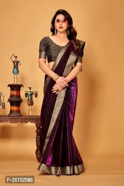 JIRA Lycra Printed Saree With Unstitched Blouse Piece ( Purple ) JIRA Lycra Printed Saree With Unstitched Blouse Piece ( Purple )