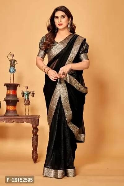 JIRA Lycra Printed Saree With Unstitched Blouse Piece ( Navy Blue ) JIRA Lycra Printed Saree With Unstitched Blouse Piece ( Navy Blue )