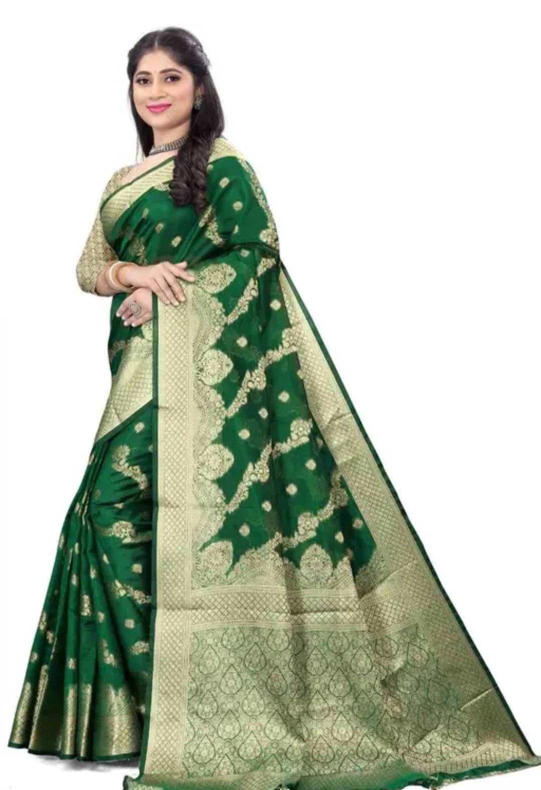JIRA Organza Embellished Saree With Unstitched Blouse Piece ( Green ) JIRA Organza Embellished Saree With Unstitched Blouse Piece ( Green )