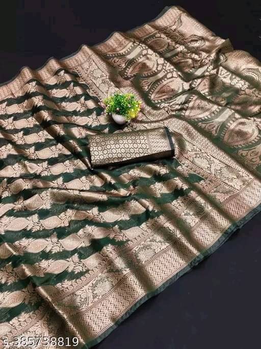 JIRA Organza Embellished Saree With Unstitched Blouse Piece ( Green ) JIRA Organza Embellished Saree With Unstitched Blouse Piece ( Green )