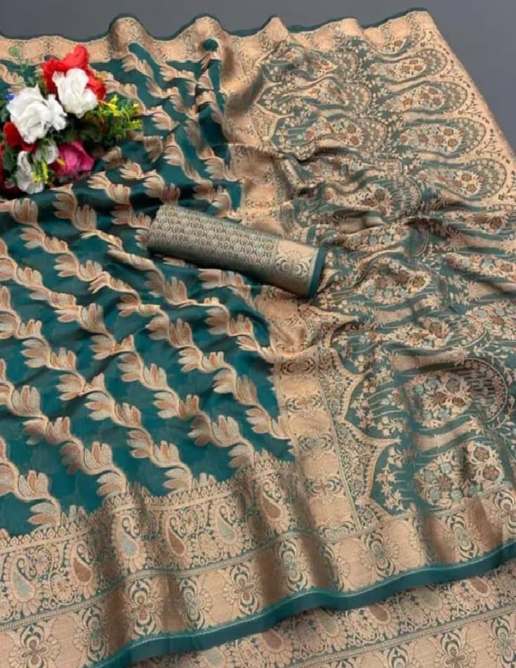 JIRA Organza Embellished Saree With Unstitched Blouse Piece ( Green ) JIRA Organza Embellished Saree With Unstitched Blouse Piece ( Green )