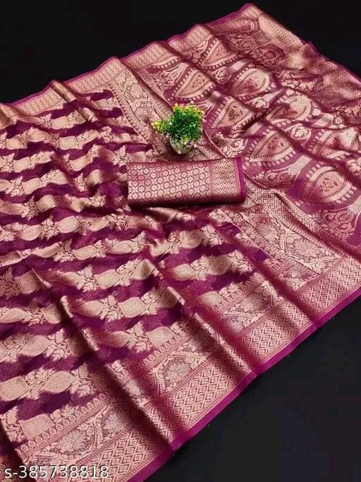 JIRA Organza Embellished Saree With Unstitched Blouse Piece ( Purple ) JIRA Organza Embellished Saree With Unstitched Blouse Piece ( Purple )