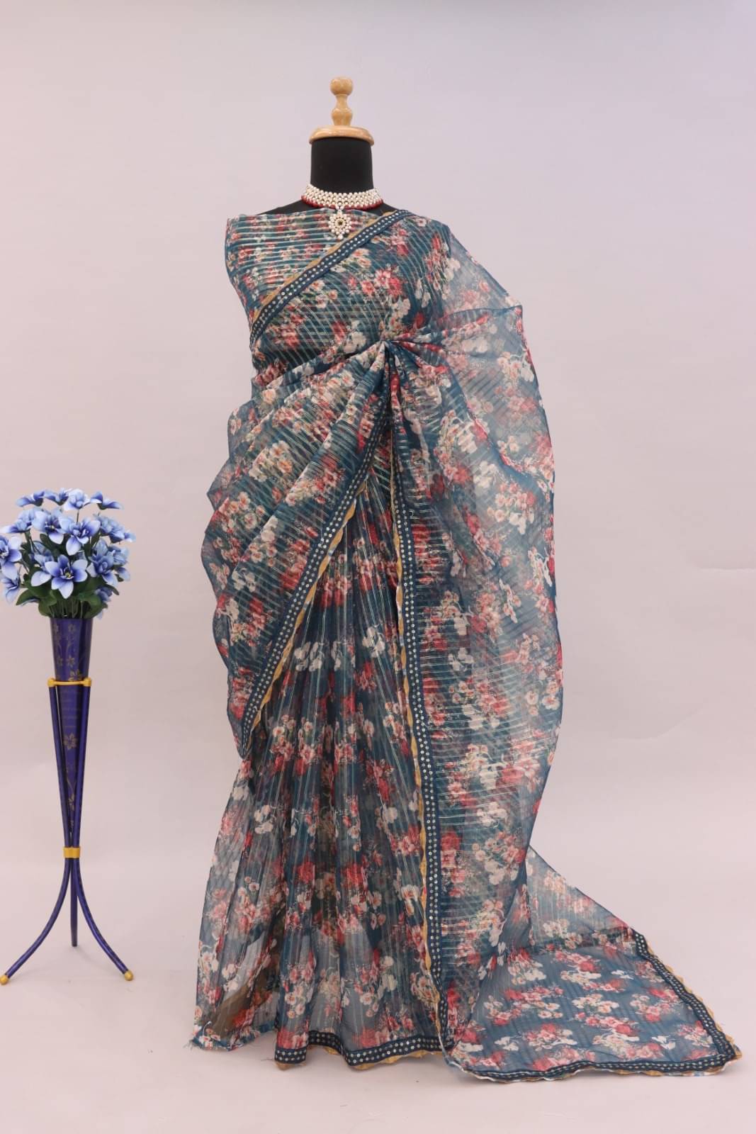 JIRA Organza Printed Saree With Unstitched Blouse Piece ( Orange ) JIRA Organza Printed Saree With Unstitched Blouse Piece ( Orange )