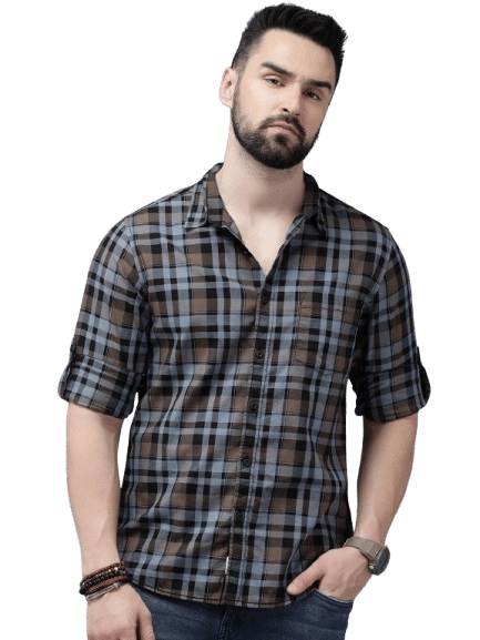 Jai Textiles Cotton Blend Slim Fit Checks Full Sleeves Men's Casual Shirt - Multi ( Pack of 1 ) Jai Textiles Cotton Blend Slim Fit Checks Full Sleeves Men's Casual Shirt - Multi ( Pack of 1 )
