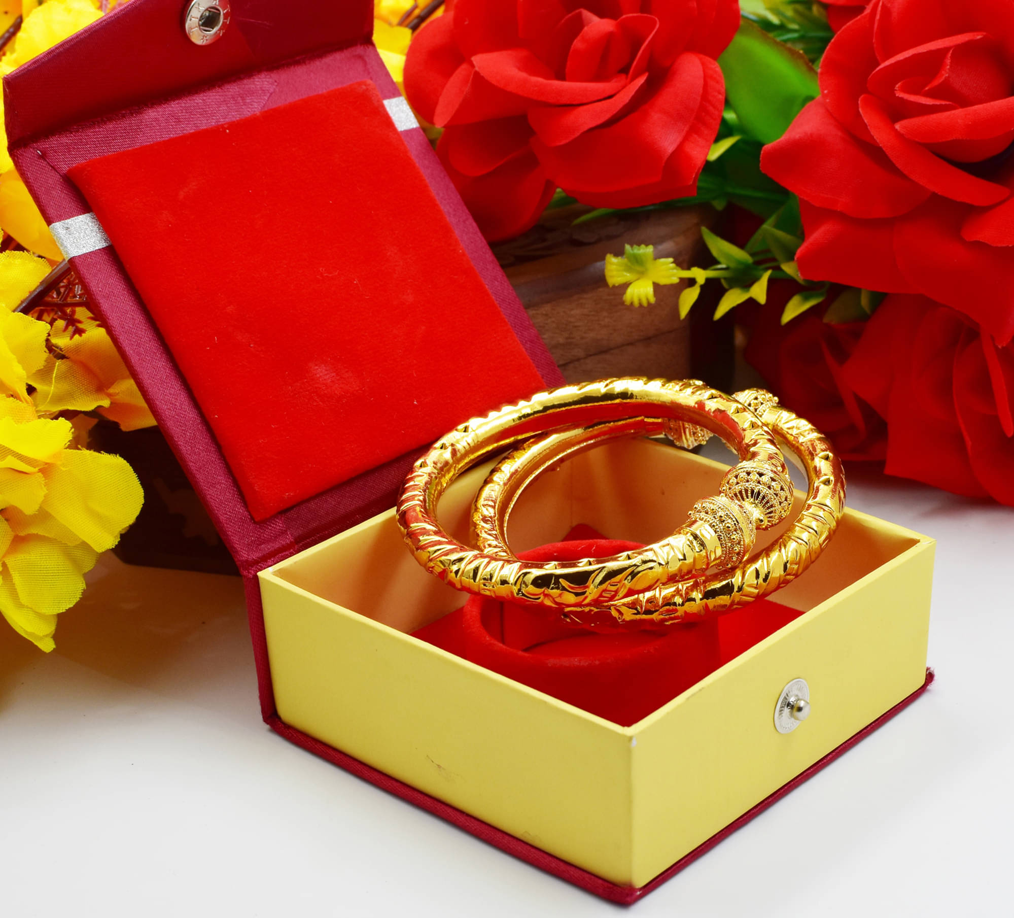 Jewels Kafe Gold Bangle Set ( Pack of 2 ) Jewels Kafe Gold Bangle Set ( Pack of 2 )