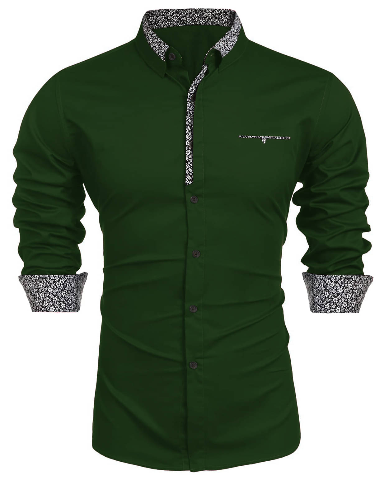 KAKIDO Cotton Blend Regular Fit Solids Full Sleeves Men's Casual Shirt - Dark Green ( Pack of 1 ) KAKIDO Cotton Blend Regular Fit Solids Full Sleeves Men's Casual Shirt - Dark Green ( Pack of 1 )
