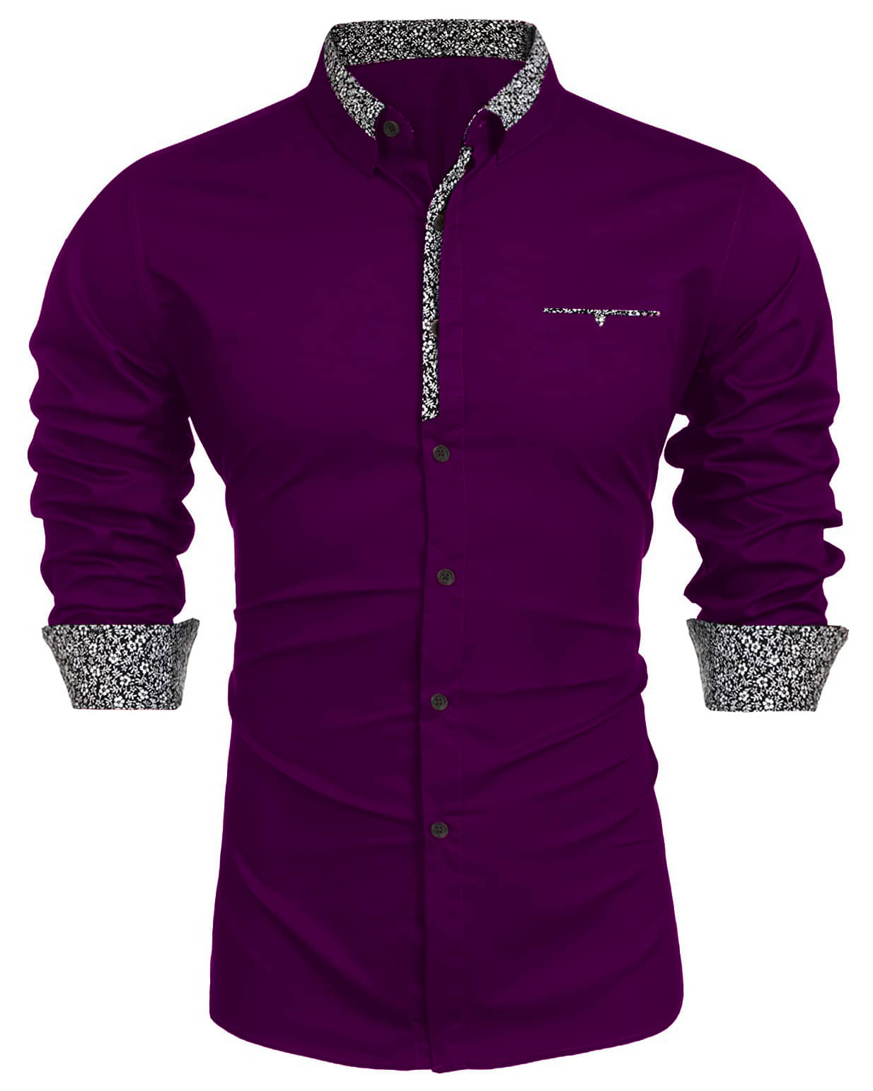     			KAKIDO Cotton Blend Regular Fit Solids Full Sleeves Men's Casual Shirt - Purple ( Pack of 1 )