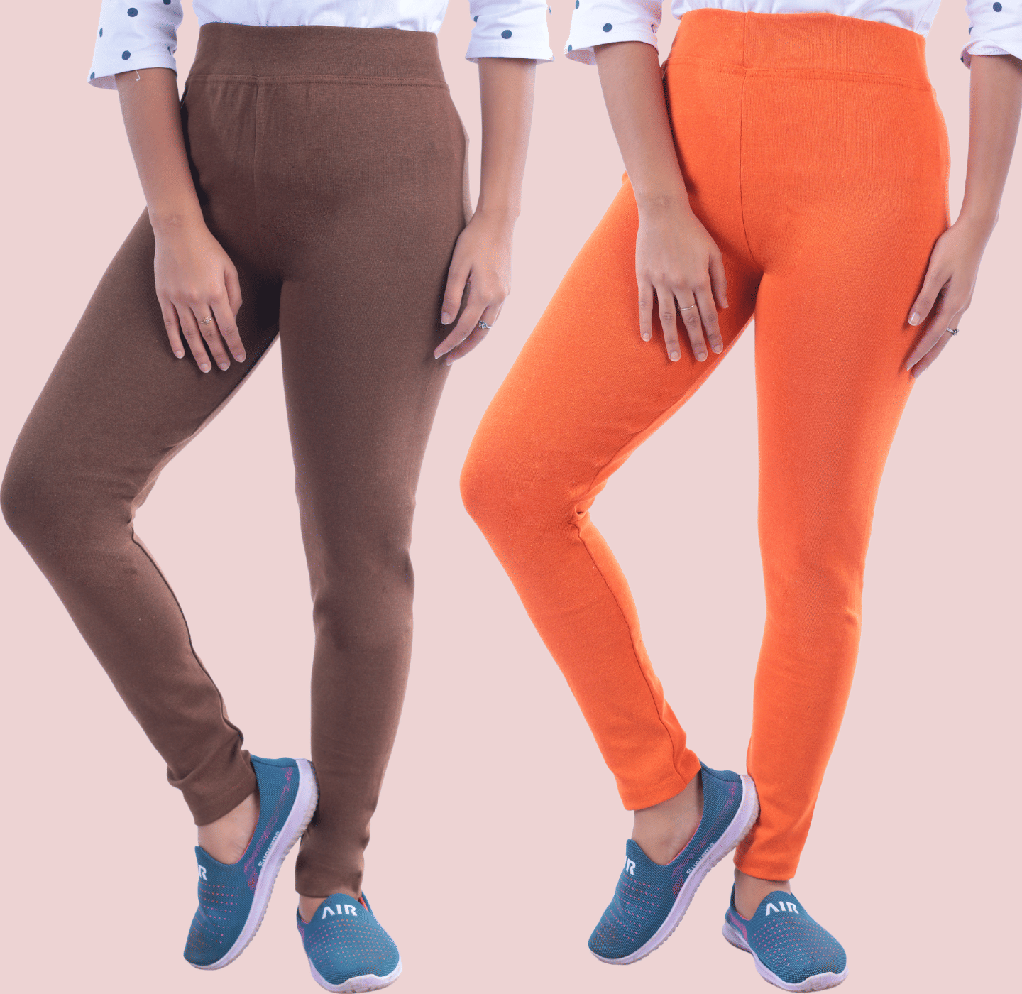     			KARARO - Cotton Blend Skinny Fit Rust Women's Jeggings ( Pack of 2 )
