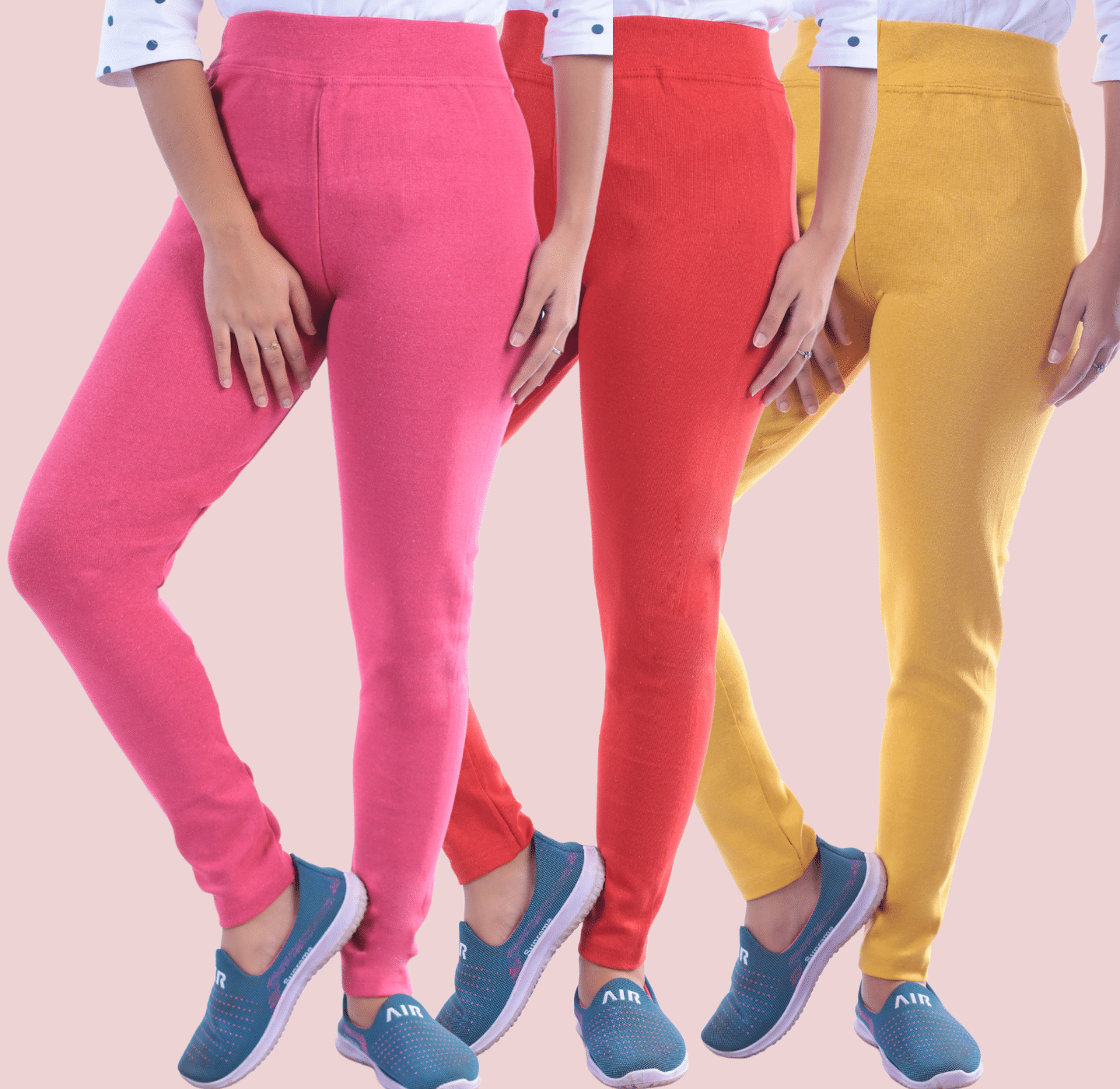     			KARARO - Cotton Blend Skinny Fit Rose Gold Women's Jeggings ( Pack of 3 )