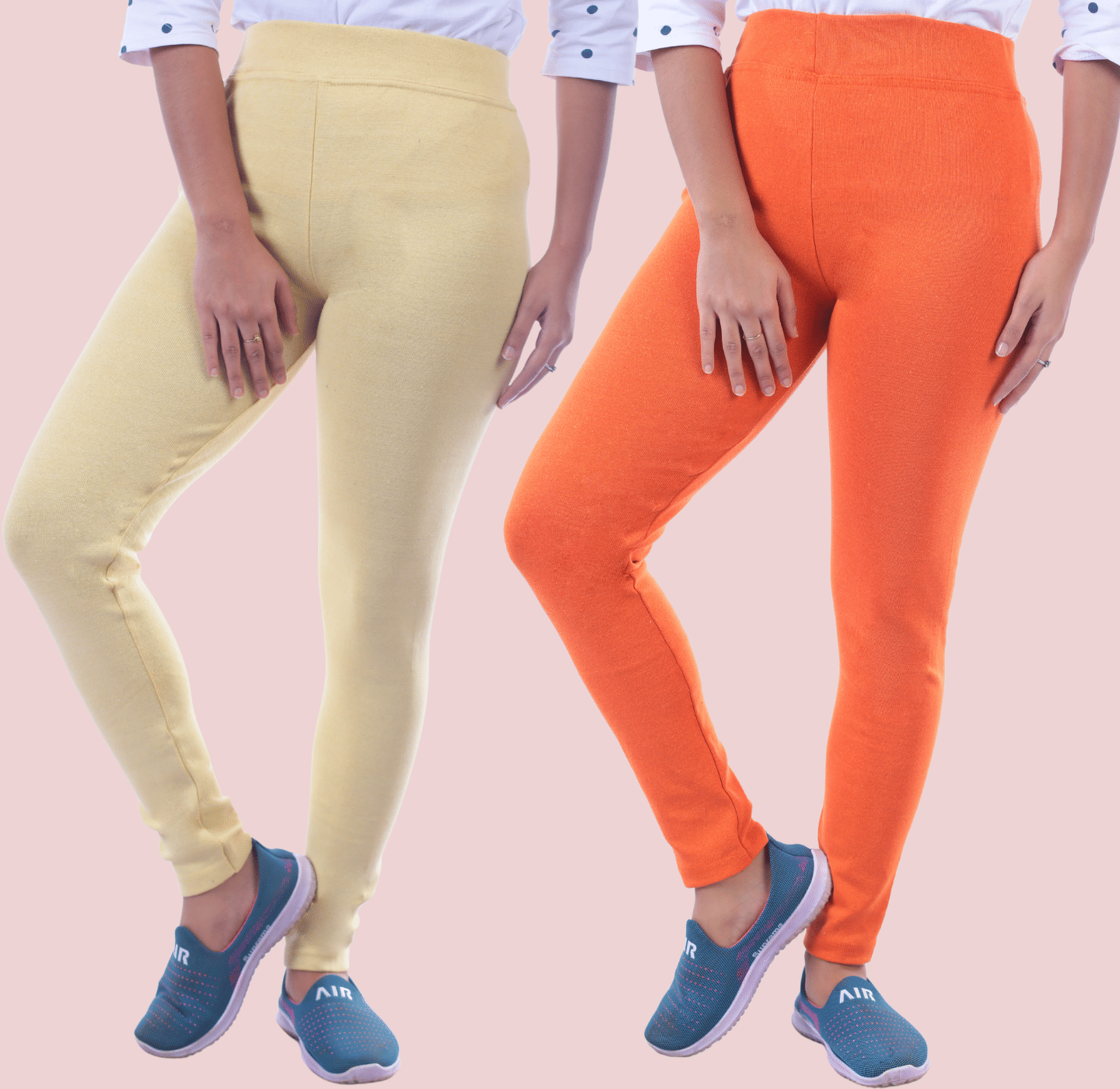     			KARARO - Cotton Blend Skinny Fit Yellow Women's Jeggings ( Pack of 2 )
