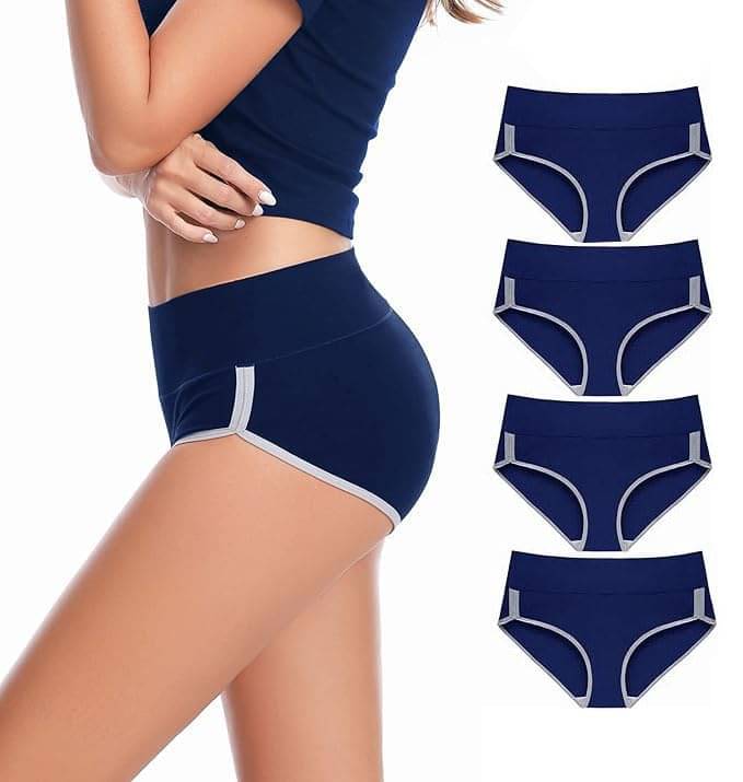     			Louis Craft Pack of 4 Cotton Lycra Briefs For Women ( Blue )