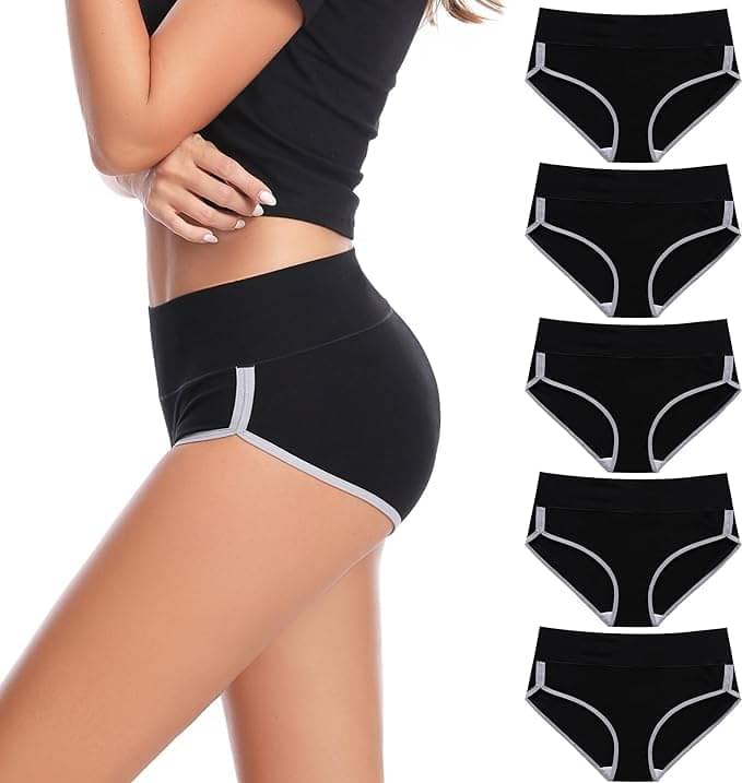     			Louis Craft Pack of 5 Cotton Lycra Briefs For Women ( Black )