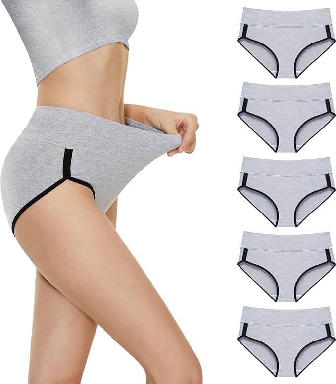 Louis Craft Pack of 5 Cotton Lycra Briefs For Women ( Grey ) Louis Craft Pack of 5 Cotton Lycra Briefs For Women ( Grey )