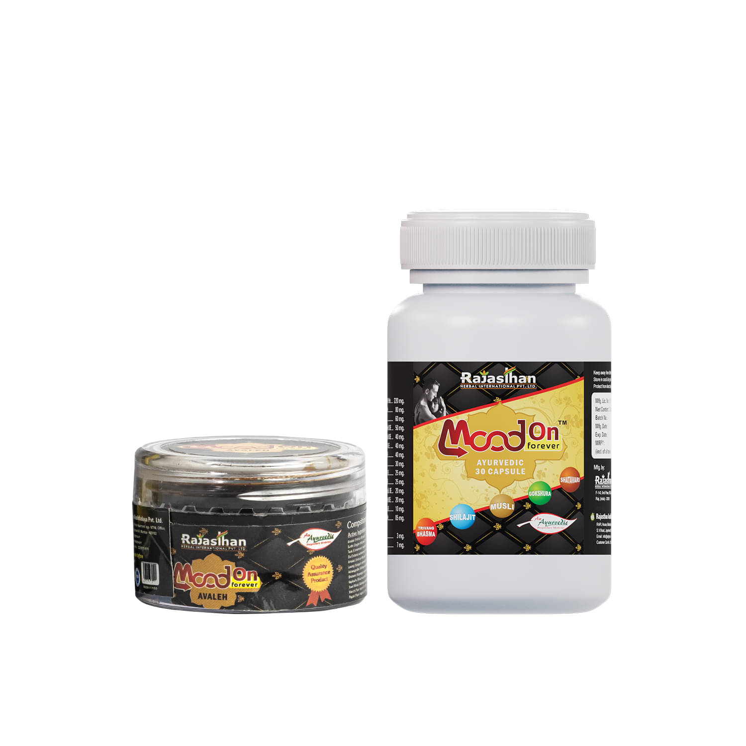 Mood On Forever Capsules + Avaleh For Men| Ayurvedic Medicin- For Stamina, Muscle Growth, Immunity & Overall Wellbeing| Combo Pack (30 Caps + 18gm Avaleh) Mood On Forever Capsules + Avaleh For Men| Ayurvedic Medicin- For Stamina, Muscle Growth, Immunity & Overall Wellbeing| Combo Pack (30 Caps + 18gm Avaleh)