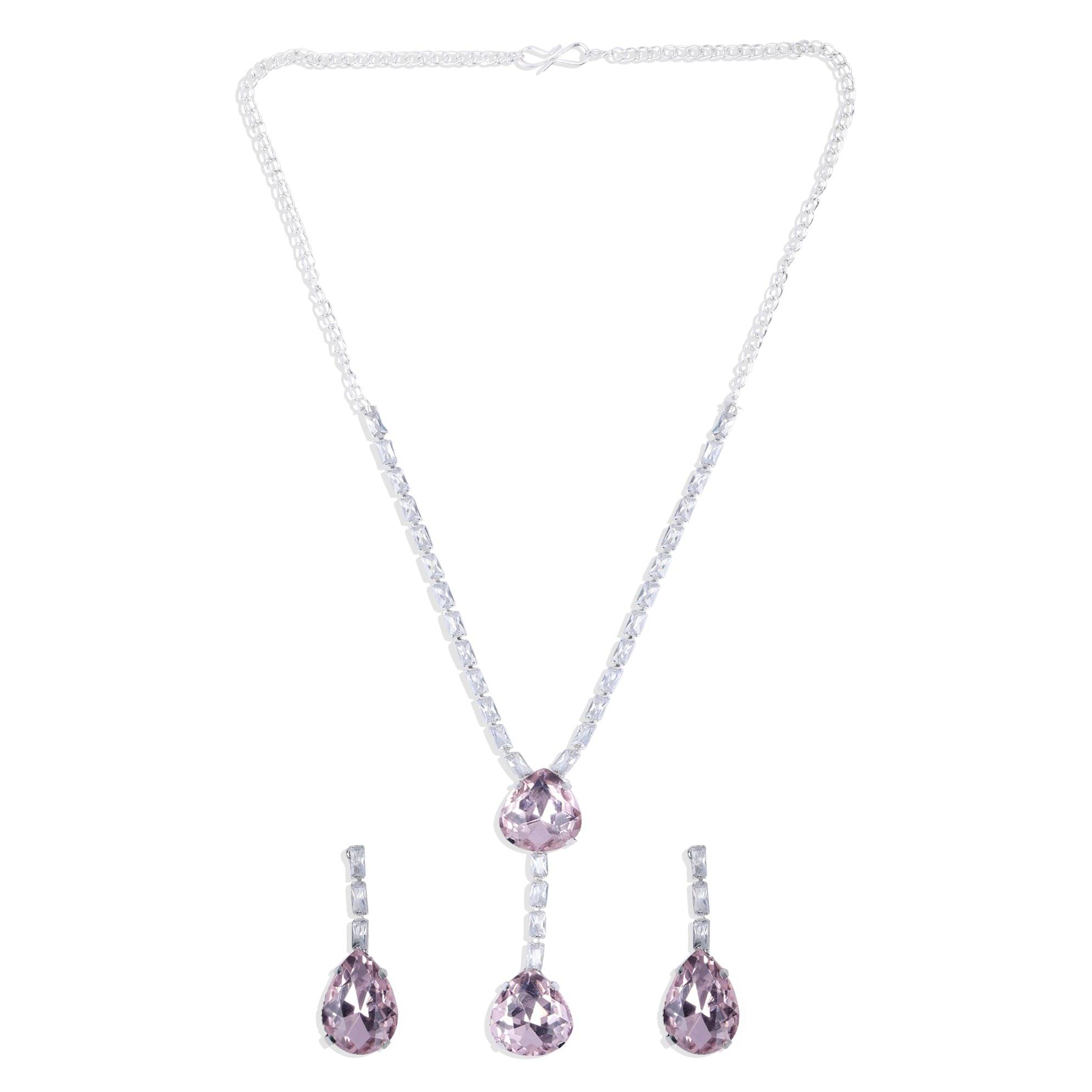     			Opus Gems Pink Alloy Necklace Set ( Pack of 1 )
