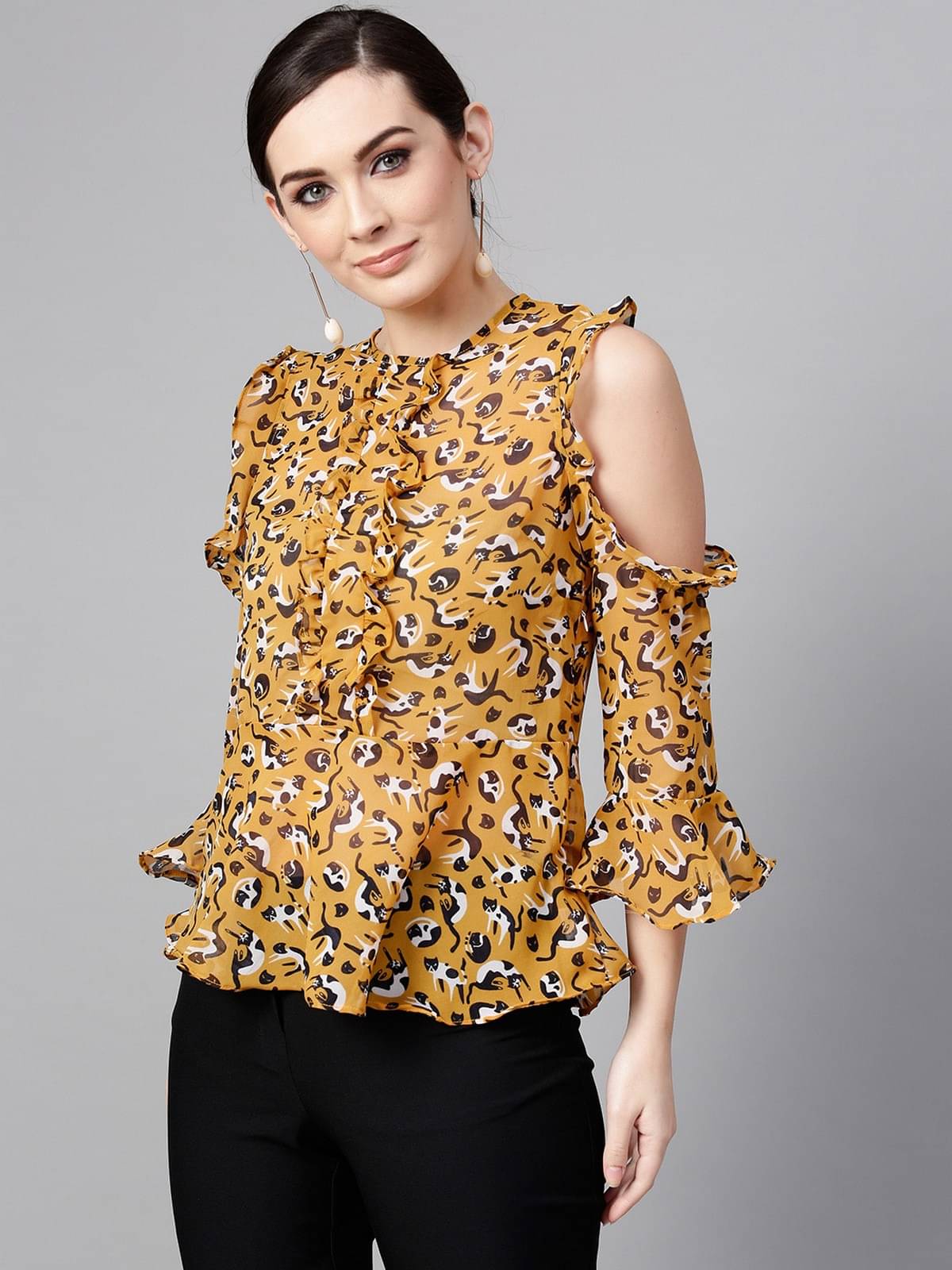 Pannkh Multicolor Polyester Women's Regular Top ( Pack of 1 ) Pannkh Multicolor Polyester Women's Regular Top ( Pack of 1 )