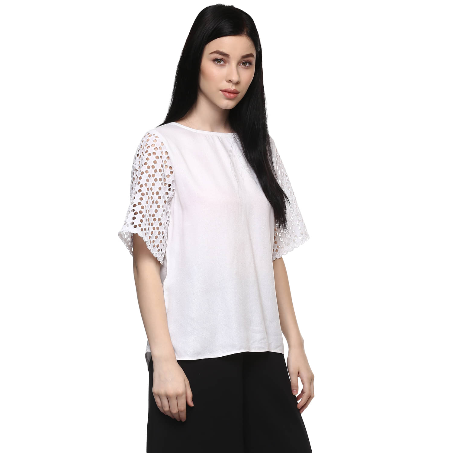 Pannkh Women's Cotton Regular Top ( White )     			Pannkh Women's Cotton Regular Top ( White )