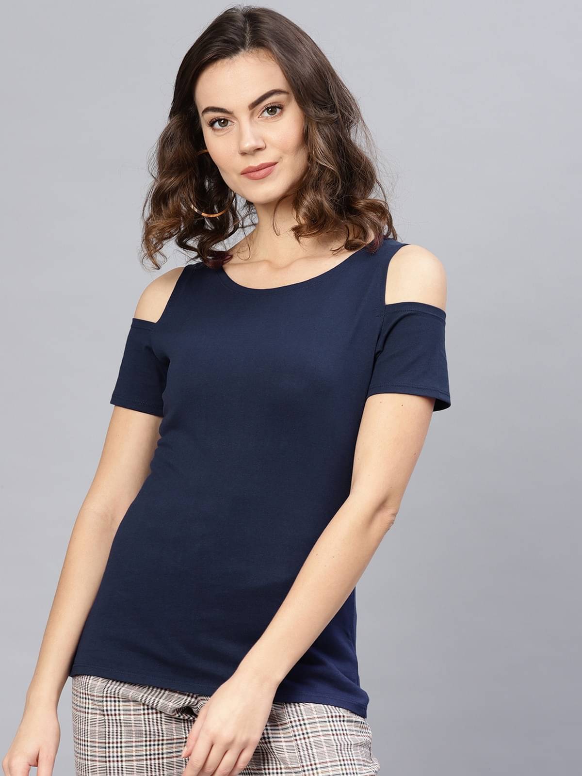 Pannkh Women's Cotton Regular Top ( Navy Blue ) Pannkh Women's Cotton Regular Top ( Navy Blue )