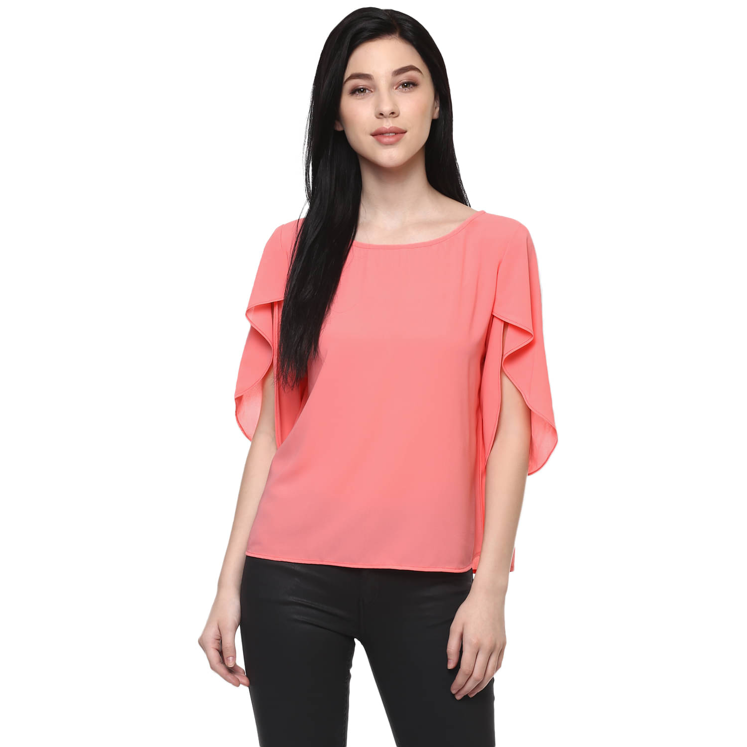 Pannkh Women's Polyester Regular Top ( Peach ) Pannkh Women's Polyester Regular Top ( Peach )
