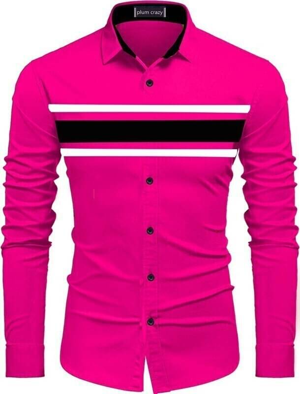     			Plumcrazy Cotton Blend Regular Fit Solids Full Sleeves Men's Casual Shirt - Pink ( Pack of 1 )