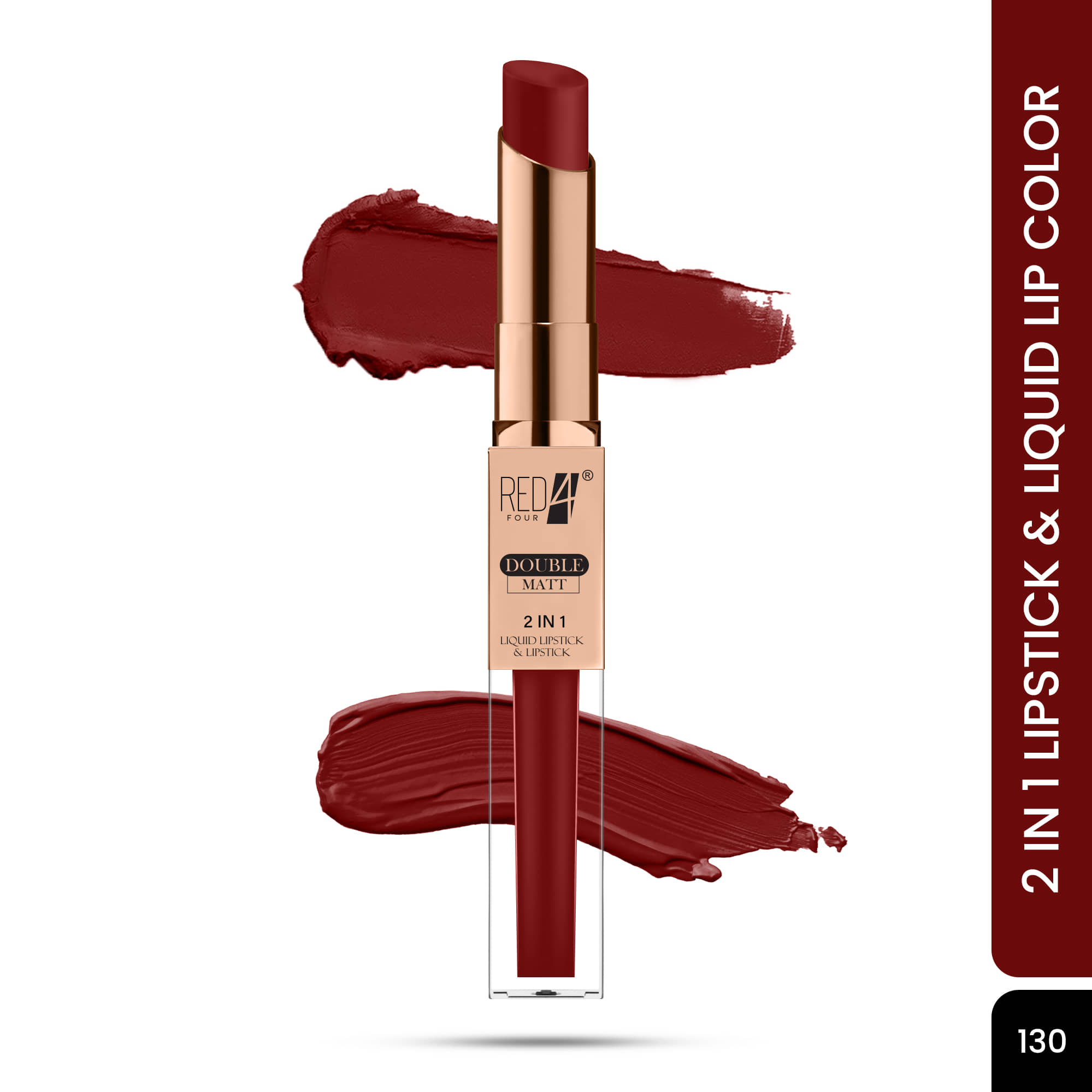 RED 4 Dark Nude Matte Long Lasting Liquid Lipstick ( Pack of 1 )