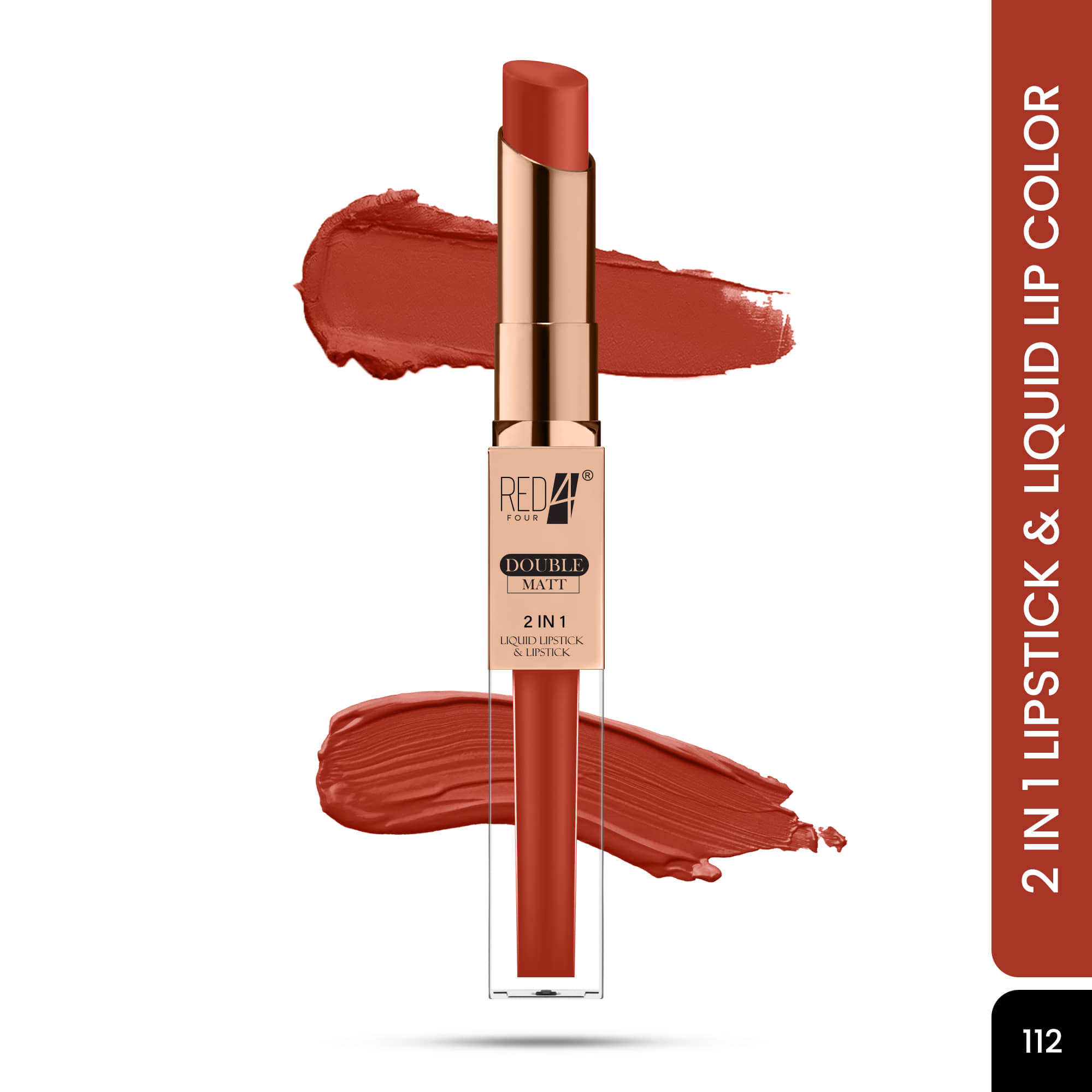 RED 4 Dark Nude Matte Long Lasting Liquid Lipstick ( Pack of 1 )