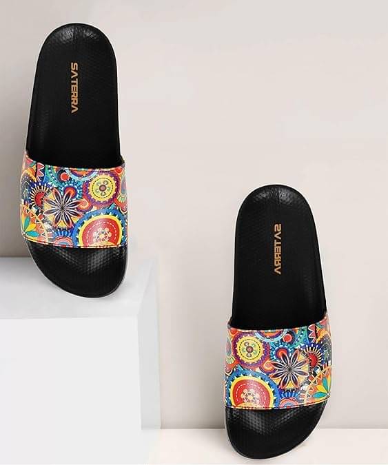     			SATERRA Black Women's Slide Flip Flop