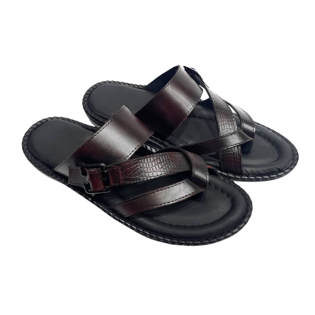     			STEPFOX Maroon Men's Leather Slipper