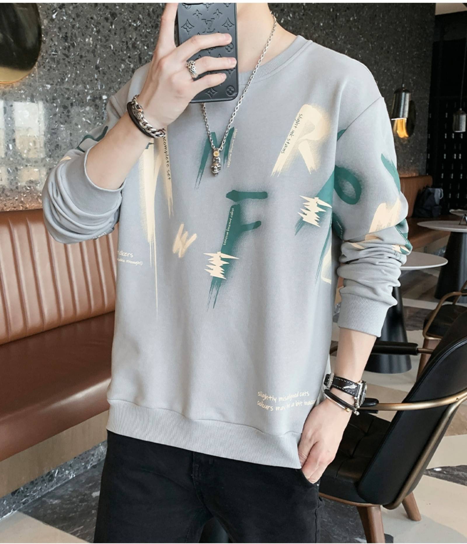     			STI Men Cotton Blend Regular Fit Printed T-Shirt ( Grey )