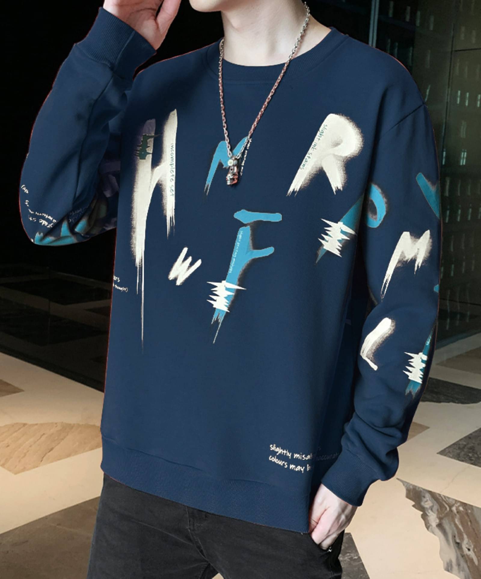 STI Men Cotton Blend Regular Fit Printed T-Shirt ( Blue ) STI Men Cotton Blend Regular Fit Printed T-Shirt ( Blue )