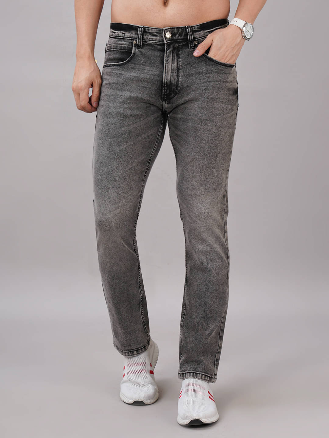     			Sand Dunes Slim Fit Washed Men's Jeans - Grey ( Pack of 1 )