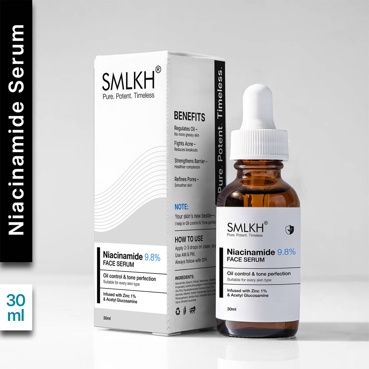     			Smlkh Face Serum Niacinamide Pores Size Reducing For All Skin Type ( Pack of 1 )