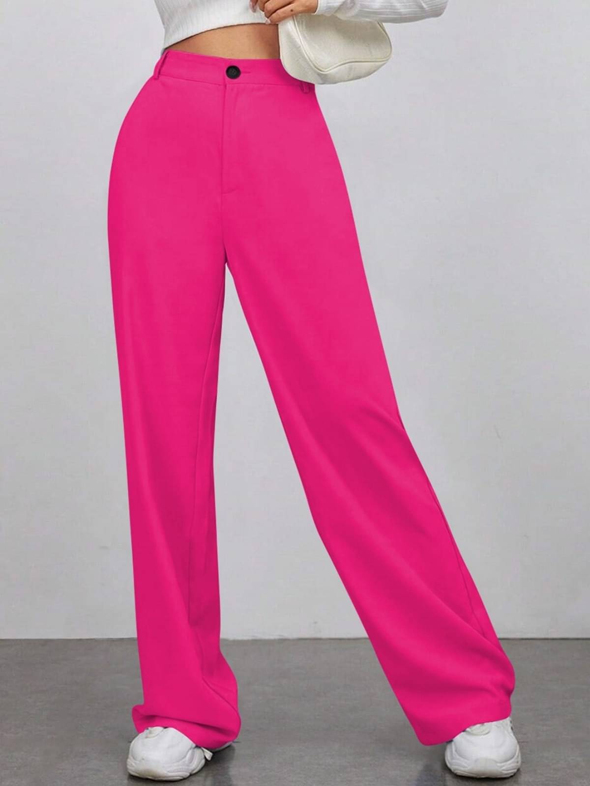     			TOOCHKI Pack of 1 Lycra Relaxed Women's Formal Pants ( Pink )